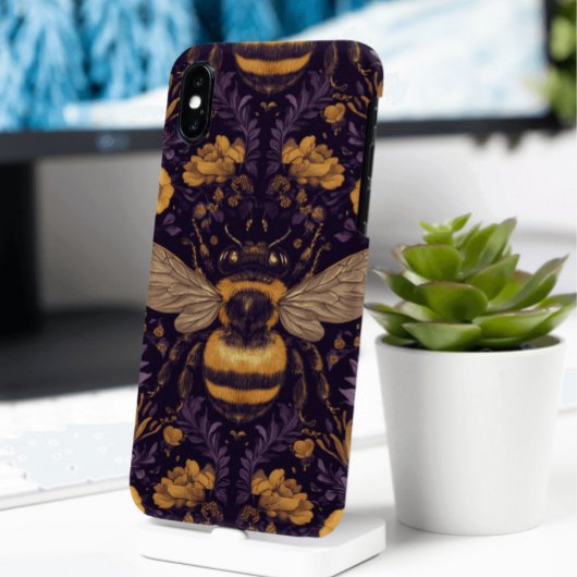 Coque iPhone 16 Pro Max Abeilles et fleurs