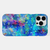 Coque iPhone 16 Pro Max Abstraction aquarelle bleue sarcelle violette (Verso Horizontal)