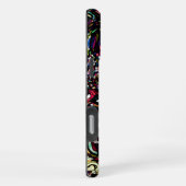 Coque iPhone 16 Pro Max Abstrait Art Black Swirl Rouge (Côté droit)