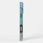 Coque iPhone 16 Pro Max Abstrait avec bleu, art fractal moderne (Côté droit)