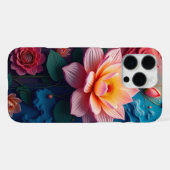 Coque iPhone 16 Pro Max Abstrait de fleurs (Verso Horizontal)