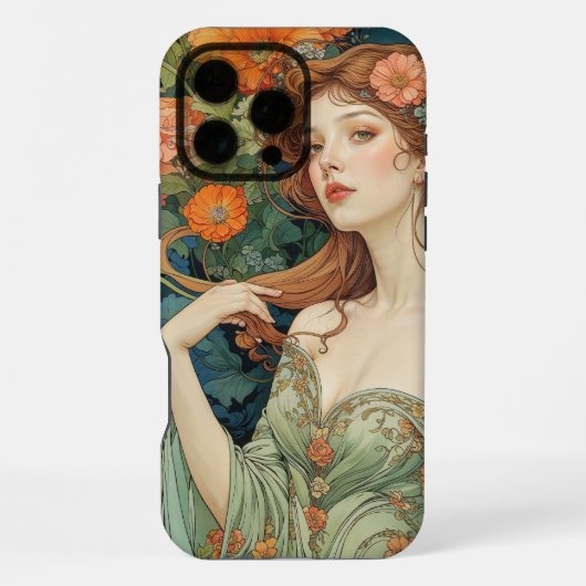 Coque iPhone 16 Pro Max Accessoire iPhone Art Nouveau de luxe (Verso)