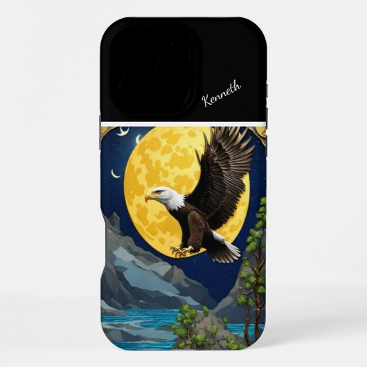Coque iPhone 16 Pro Max Aigle Lune dans le Willow Tree (Verso)