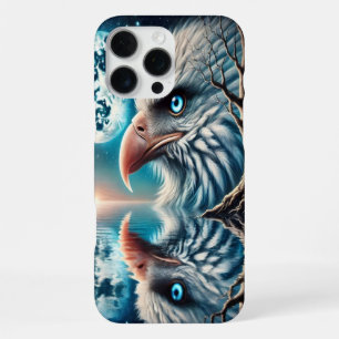 Coque iPhone 16 Pro Max Aigle silencieux sous une lune de minuit éclatante
