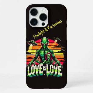 Coque iPhone 16 Pro Max Amour cosmique entre deux Aliens