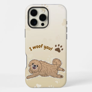 Coque iPhone 16 Pro Max Amoureux heureux de chien pékinois Je vous aime le