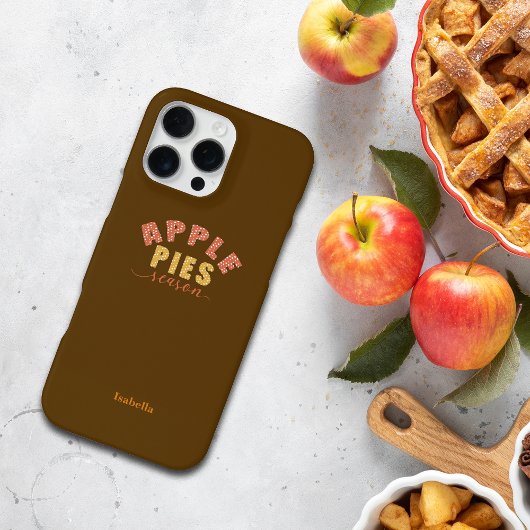 Coque iPhone 16 Pro Max Apple Pies Vibes Personalize Name Phone Case