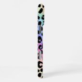 Coque iPhone 16 Pro Max Aqua Iridescent Imprimé Léopard Monogrammé (Côté droit)