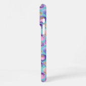 Coque iPhone 16 Pro Max Aqua Iridescent Imprimé Léopard Monogrammé (Côté gauche)