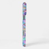 Coque iPhone 16 Pro Max Aqua Iridescent Imprimé Léopard Monogrammé (Côté droit)