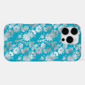 Coque iPhone 16 Pro Max Aqua Silver Floral (Verso Horizontal)