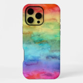 Coque iPhone 16 Pro Max Aquarelle arc-en-ciel (Verso)