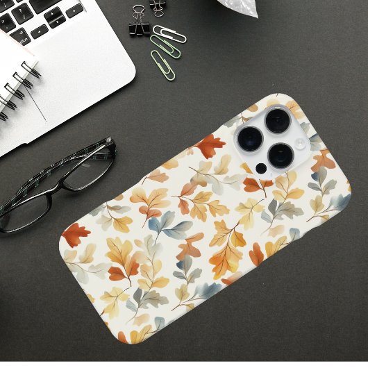 Coque iPhone 16 Pro Max Aquarelle Feuilles Automnes - Cosy Fall Nature