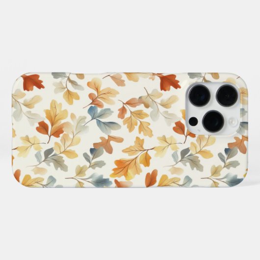 Coque iPhone 16 Pro Max Aquarelle Feuilles Automnes - Cosy Fall Nature (Verso Horizontal)