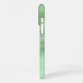 Coque iPhone 16 Pro Max Aquarelle Moderne Noir & Vert Brossé  (Côté gauche)