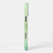Coque iPhone 16 Pro Max Aquarelle Moderne Noir & Vert Brossé  (Côté droit)