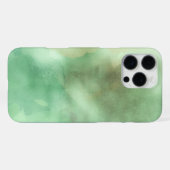 Coque iPhone 16 Pro Max Aquarelle Moderne Noir & Vert Brossé  (Verso Horizontal)