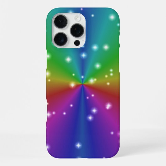 Coque iPhone 16 Pro Max Arc en ciel avec étoiles (Verso)