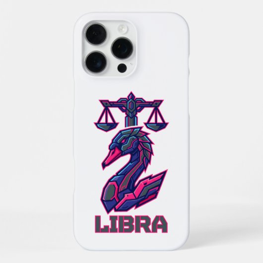 Coque iPhone 16 Pro Max Armure de jeu Mecha SciFi Cyber Libra Zodiaque (Verso)