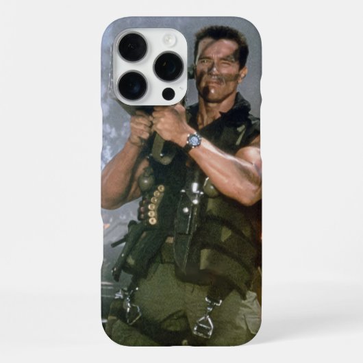 Coque iPhone 16 Pro Max Arnold Schwarzeneger tir à la fusée (Verso)