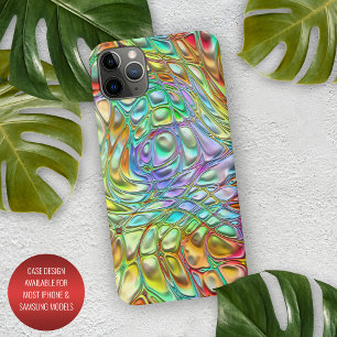 Coque iPhone 16 Pro Max Art de tourbillons rétro violet aqua turquoise ora