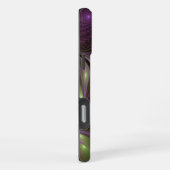 Coque iPhone 16 Pro Max Art fractal abstrait violet pourpre kaki coloré (Côté droit)