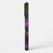 Coque iPhone 16 Pro Max Art fractal abstrait violet pourpre kaki coloré (Côté gauche)