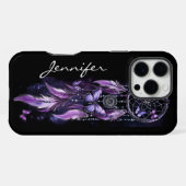 Coque iPhone 16 Pro Max Attrape-rêve papillon bohème plume (Verso Horizontal)