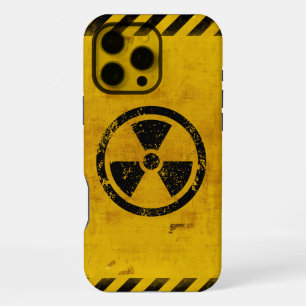 Coque iPhone 16 Pro Max Avertissement de radiation de fond dégradé pour iP