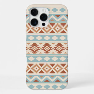 Coque iPhone 16 Pro Max Aztec Essence Ptn III b Crème Terracottas Bleues