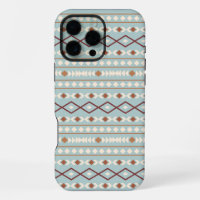 Aztec Formes Motif Rusts Crème Turquoise-Bleu