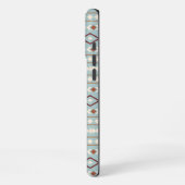 Coque iPhone 16 Pro Max Aztec Formes Motif Rusts Crème Turquoise-Bleu (Côté gauche)