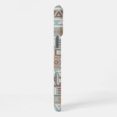 Coque iPhone 16 Pro Max Aztec Influence Motif Crème Bleue Terracottas (Côté droit)