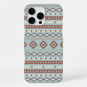 Coque iPhone 16 Pro Max Aztec Mixte Motif Motif Rusts Crème Bleu (Verso)
