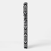 Coque iPhone 16 Pro Max Aztec Triangles+Motif Carré blanc sur noir (Côté gauche)