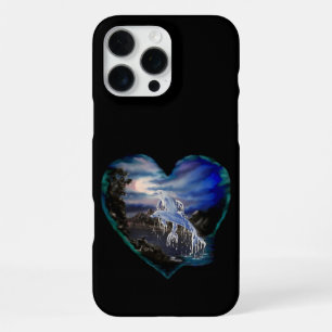 Coque iPhone 16 Pro Max Baie à la nuit, Amour Dauphin