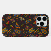Coque iPhone 16 Pro Max Baies d'automne sur fond brun chocolat 2 (Verso Horizontal)