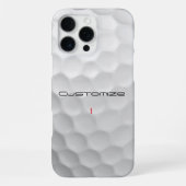 Coque iPhone 16 Pro Max Balle de golf blanche texturée avec nom et numéro (Verso)