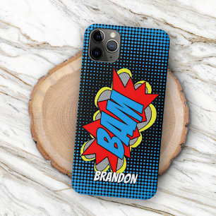 Coque iPhone 16 Pro Max BAM personnalisé cool vintage style Pop Art bande