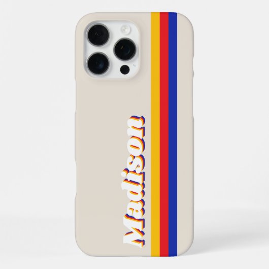 Coque iPhone 16 Pro Max Bandes rétro Monogrammes (Verso)