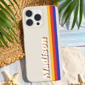 Coque iPhone 16 Pro Max Bandes rétro Monogrammes