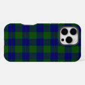 Coque iPhone 16 Pro Max Barclay tartan bleu vert plaid (Verso Horizontal)