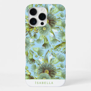 Coque iPhone 16 Pro Max Bataille bleue Vintage personnalisée et Eucalyptus