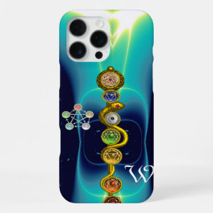 COQUE iPhone 16 PRO MAX BÂTON D'ASCLEPIUS 7 CHAKRAS, YOGA, ÉNERGIE SPIRITU