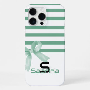Coque iPhone 16 Pro Max Beau Aquarelle Mint Bw Stripes