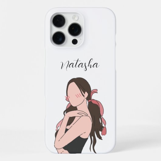 Coque iPhone 16 Pro Max Beauté esthétique fille personnalisable (Verso)