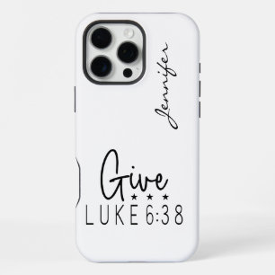 Coque iPhone 16 Pro Max Bible Minimaliste Moderne Verset Luc 6:38 iPhone