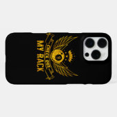 Coque iPhone 16 Pro Max Billard Citation avec ailes et conception de couro (Verso Horizontal)