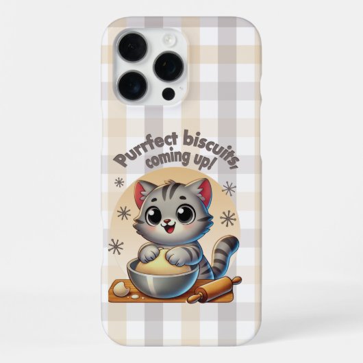 Coque iPhone 16 Pro Max "Biscuits parfaits, en route" Chat qui pétrit (Verso)