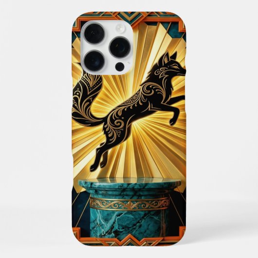 Coque iPhone 16 Pro Max Black Gold Teal iPhone 16 Pro Max Case  (Verso)